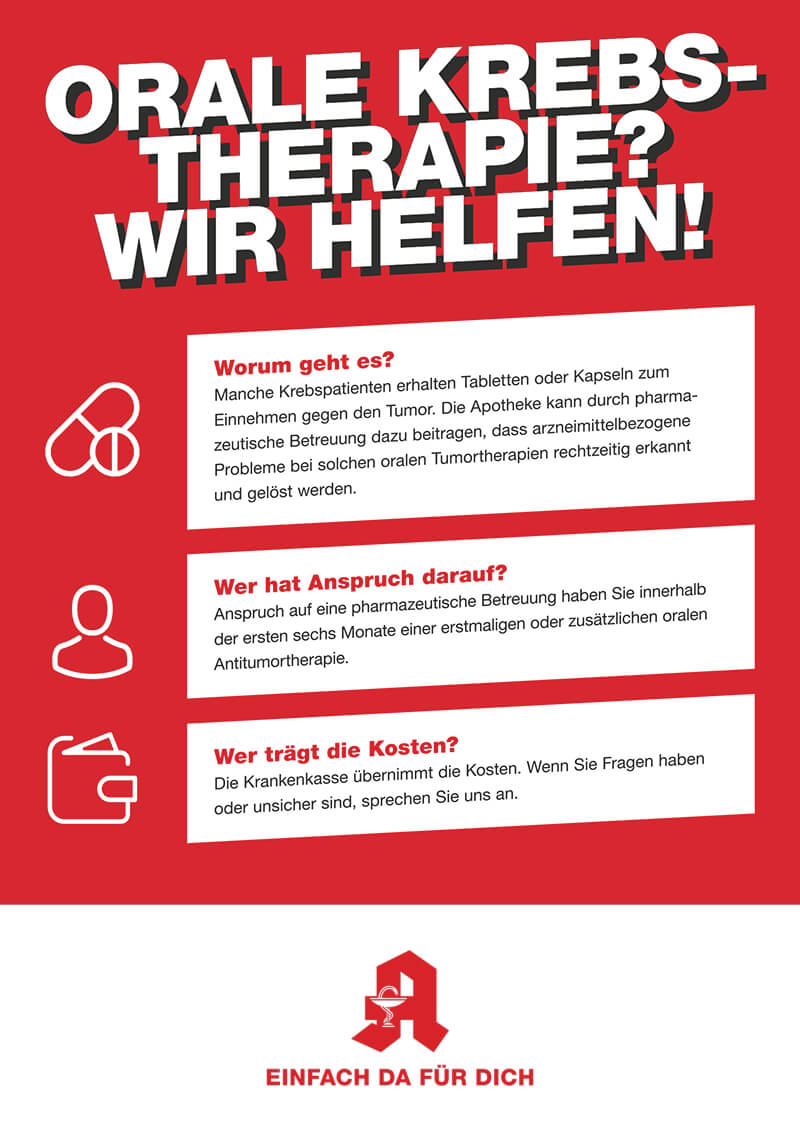 Pharmazeutische Dienstleistungen Pharmazeutische Dienstleistungen zur oralen Krebstherapie